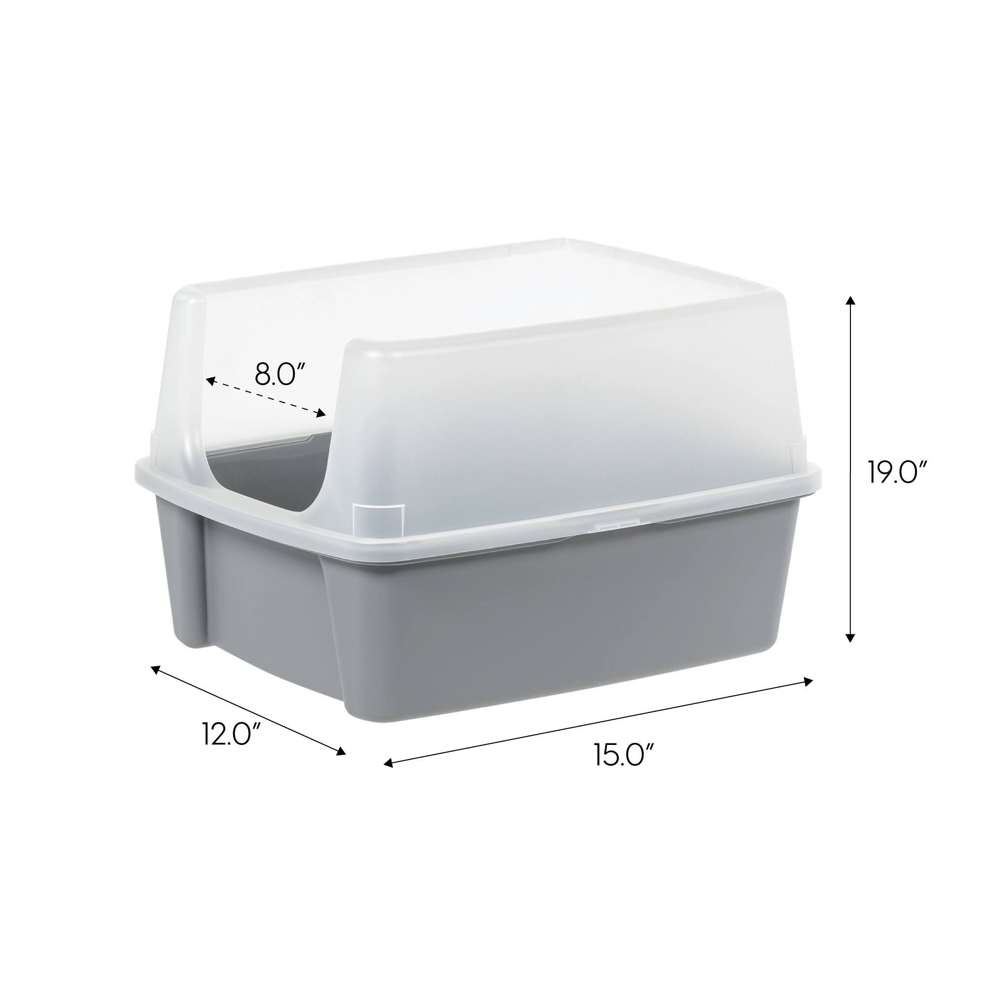 IRIS® 20qt. Gray Cat Litter Box with Open Lid